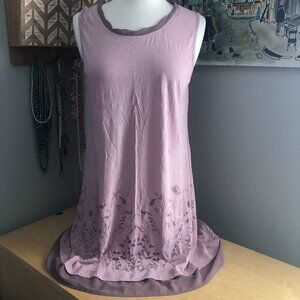 LOGO Lori Goldstein Chiffon Beading Tunic Tank Top